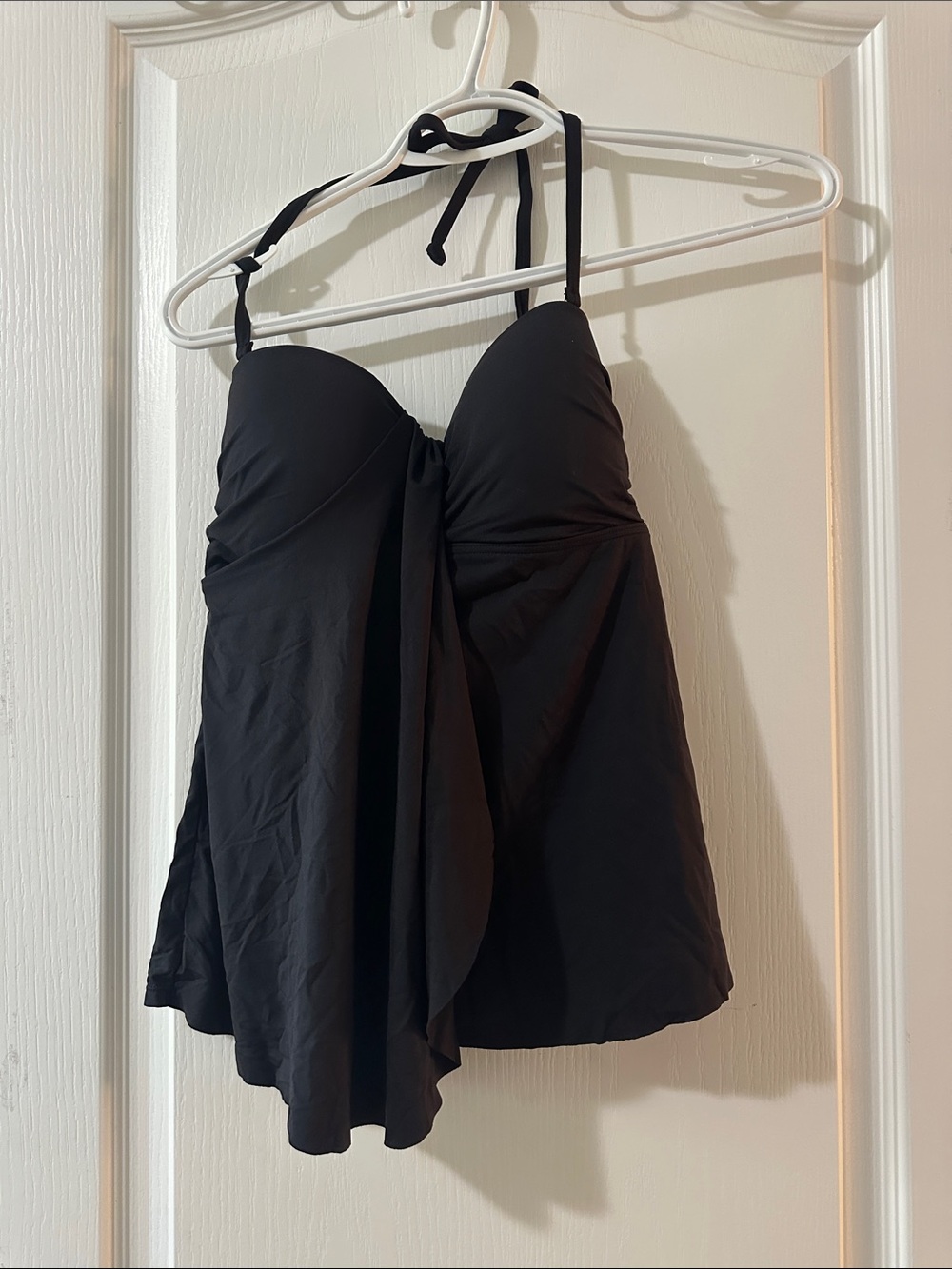 La Vie en Rose Black Halter Swim Tankini Top